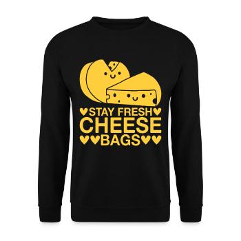 Stay Fresh Cheese Bags 45 - Unisex Sweatshirt - black - Front - Alina (178cm) & Michal (187cm)