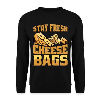 Stay Fresh Cheese Bags 44 - Unisex Pullover - Schwarz - Vorne - Alina (178cm) & Michal (187cm)