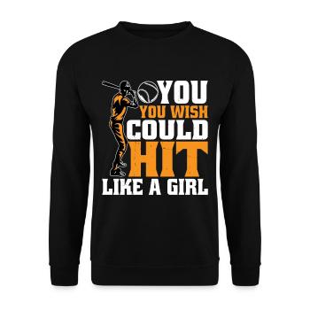 You Wish You Could Hit Like A Girl 2 - Unisex Pullover - Schwarz - Vorne - Alina (178cm) & Michal (187cm)