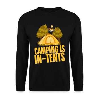 Camping Is In Tents 2 - Unisex Sweatshirt - black - Front - Alina (178cm) & Michal (187cm)