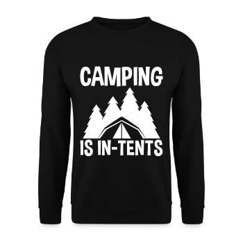 Camping Is In Tents - Unisex Sweatshirt - black - Front - Alina (178cm) & Michal (187cm)