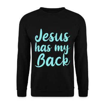 Jésus a mon dos 4 - Sweat-shirt Unisexe - noir - Devant - Alina (178cm) & Michal (187cm)