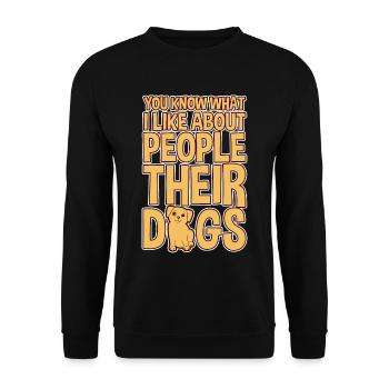 You know what I like about people, their dogs 4 - Unisex Sweatshirt - black - Front - Alina (178cm) & Michal (187cm)