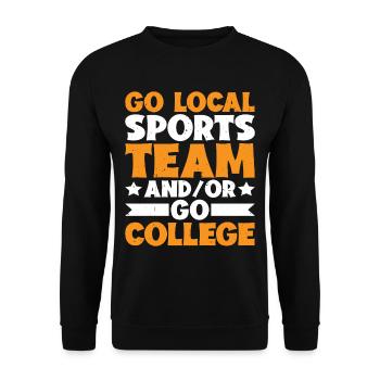 Go Local Sports Team And/Or Go College 15 - Unisex Pullover - Schwarz - Vorne - Alina (178cm) & Michal (187cm)