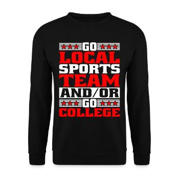 Go Local Sports Team And/Or Go College 14 - Unisex Pullover - Schwarz - Vorne - Alina (178cm) & Michal (187cm)