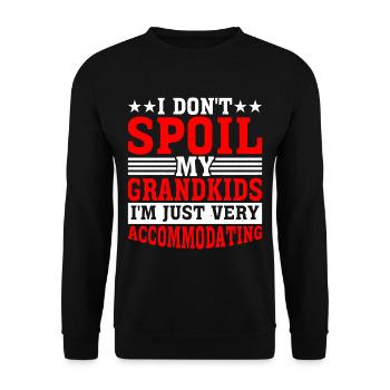 I Don't Spoil My Grandkids 5 - Unisex Pullover - Schwarz - Vorne - Alina (178cm) & Michal (187cm)