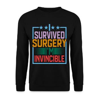 J’ai survécu à la chirurgie, je suis invincible 4 - Sweat-shirt Unisexe - noir - Devant - Alina (178cm) & Michal (187cm)
