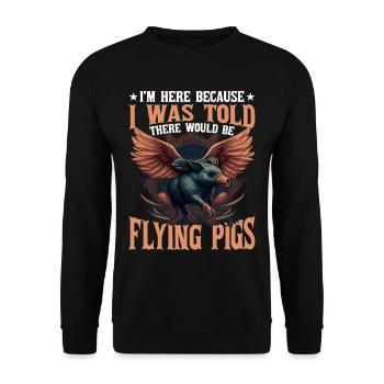 On m’a dit qu’il y aurait des cochons volants 17 - Sweat-shirt Unisexe - noir - Devant - Alina (178cm) & Michal (187cm)