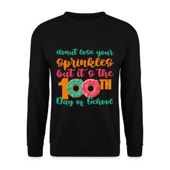 Donut Lose Your Sprinkles 100e jour d’école 4 - Sweat-shirt Unisexe - noir - Devant - Alina (178cm) & Michal (187cm)