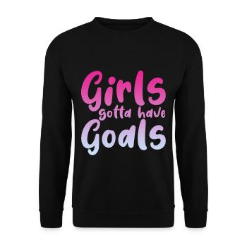 Les filles doivent avoir des objectifs - Sweat-shirt Unisexe - noir - Devant - Alina (178cm) & Michal (187cm)