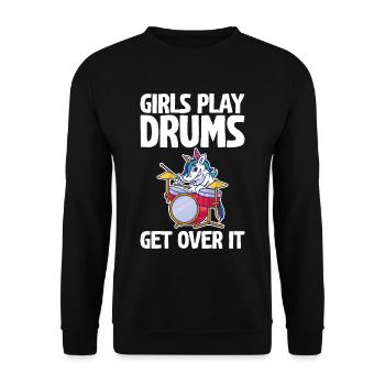 Girls Play Drums, Get Over It 2 - Unisex Sweatshirt - black - Front - Alina (178cm) & Michal (187cm)
