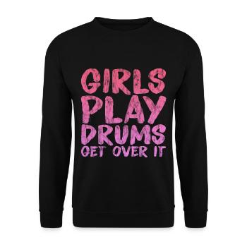 Girls Play Drums, Get Over It 3 - Unisex Sweatshirt - black - Front - Alina (178cm) & Michal (187cm)