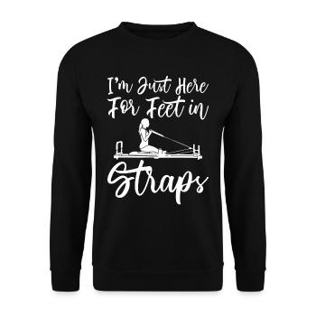 I'm Just Here For Feet In Straps 4 - Unisex Pullover - Schwarz - Vorne - Alina (178cm) & Michal (187cm)