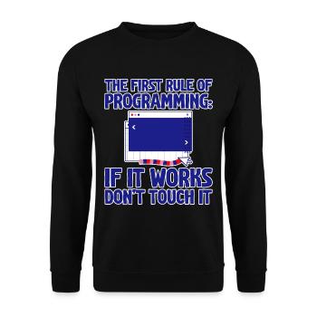 Règle de programmation, si ça marche, n’y touchez pas 4 - Sweat-shirt Unisexe - noir - Devant - Alina (178cm) & Michal (187cm)