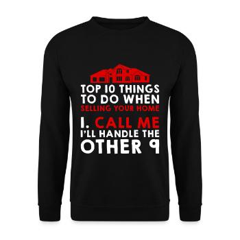 Top 10 des choses à faire lors de la vente de votre maison 2 - Sweat-shirt Unisexe - noir - Devant - Alina (178cm) & Michal (187cm)