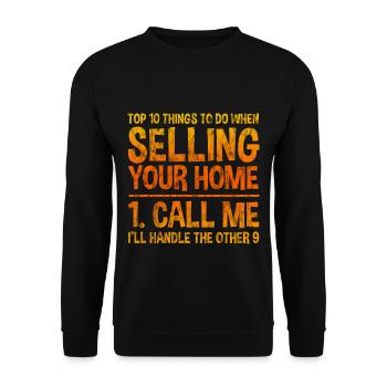 Top 10 des choses à faire lors de la vente de votre maison 3 - Sweat-shirt Unisexe - noir - Devant - Alina (178cm) & Michal (187cm)