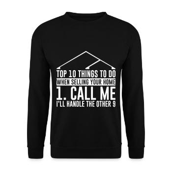 Top 10 des choses à faire lors de la vente de votre maison 4 - Sweat-shirt Unisexe - noir - Devant - Alina (178cm) & Michal (187cm)
