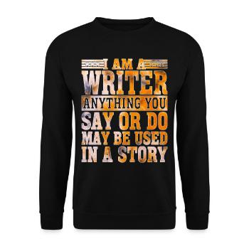 Anything You Say Or Do May Be Used In A Story 33 - Unisex Pullover - Schwarz - Vorne - Alina (178cm) & Michal (187cm)