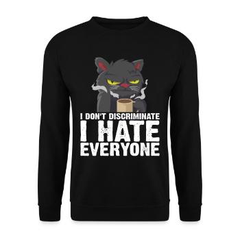 I Don't Discriminate I Hate Everyone 18 - Unisex Sweatshirt - black - Front - Alina (178cm) & Michal (187cm)