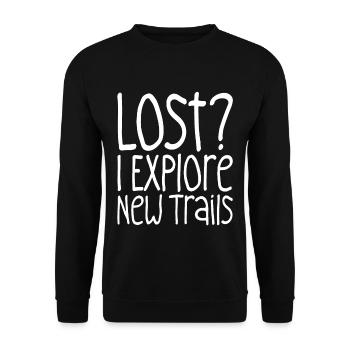 Mustard gas? I Explore New Trails 2 - Unisex Sweatshirt - black - Front - Alina (178cm) & Michal (187cm)