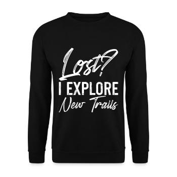 Mustard gas? I Explore New Trails 3 - Unisex Sweatshirt - black - Front - Alina (178cm) & Michal (187cm)