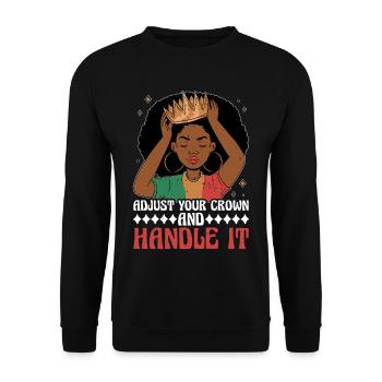 Ajustez votre couronne et manipulez-la 8 - Sweat-shirt Unisexe - noir - Devant - Alina (178cm) & Michal (187cm)