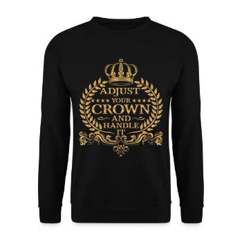 Ajustez votre couronne et manipulez-la 9 - Sweat-shirt Unisexe - noir - Devant - Alina (178cm) & Michal (187cm)