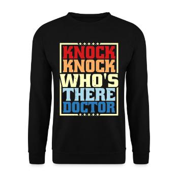 Knock Knock Who's There Doctor 8 - Unisex Sweatshirt - black - Front - Alina (178cm) & Michal (187cm)