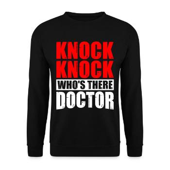 Knock Knock Who's There Doctor 9 - Unisex Sweatshirt - black - Front - Alina (178cm) & Michal (187cm)