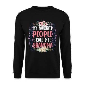 My Favorite People Call Me Grandma 3 - Unisex Pullover - Schwarz - Vorne - Alina (178cm) & Michal (187cm)