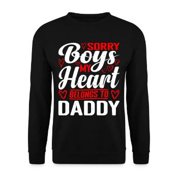 Désolé les garçons, mon cœur appartient à papa 4 - Sweat-shirt Unisexe - noir - Devant - Alina (178cm) & Michal (187cm)