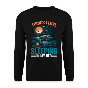 Les choses que j’aime, dormir dans mon lit 13 - Sweat-shirt Unisexe - noir - Devant - Alina (178cm) & Michal (187cm)