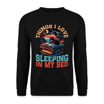 Les choses que j’aime, dormir dans mon lit 14 - Sweat-shirt Unisexe - noir - Devant - Alina (178cm) & Michal (187cm)