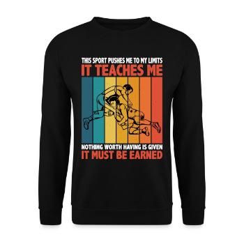 This Sport Pushes Me To My Limits - Unisex Sweatshirt - black - Front - Alina (178cm) & Michal (187cm)