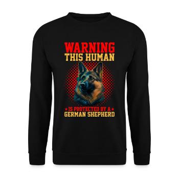 This Human Is Protected By A German Shepherd 12 - Unisex Sweatshirt - black - Front - Alina (178cm) & Michal (187cm)