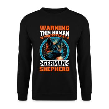 This Human Is Protected By A German Shepherd 13 - Unisex Sweatshirt - black - Front - Alina (178cm) & Michal (187cm)
