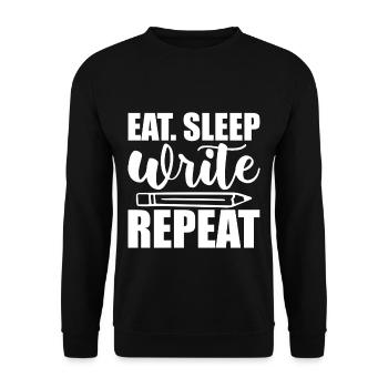 Manger Dormir Écrire Répéter 2 - Sweat-shirt Unisexe - noir - Devant - Alina (178cm) & Michal (187cm)