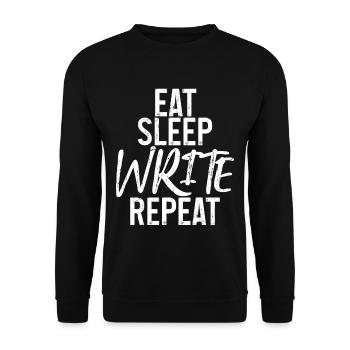 Manger Dormir Écrire Répéter 3 - Sweat-shirt Unisexe - noir - Devant - Alina (178cm) & Michal (187cm)