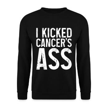 I Kicked Cancer's Ass 3 - Unisex Sweatshirt - black - Front - Alina (178cm) & Michal (187cm)