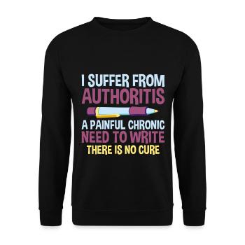 Je souffre d’autoritourne, un besoin d’écrire 2 - Sweat-shirt Unisexe - noir - Devant - Alina (178cm) & Michal (187cm)