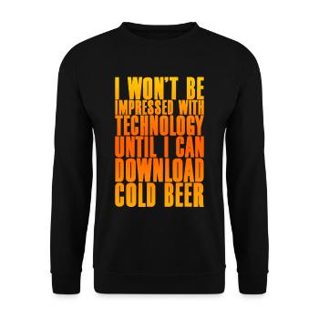 Until I Can Download Cold Beer - Unisex Sweatshirt - black - Front - Alina (178cm) & Michal (187cm)