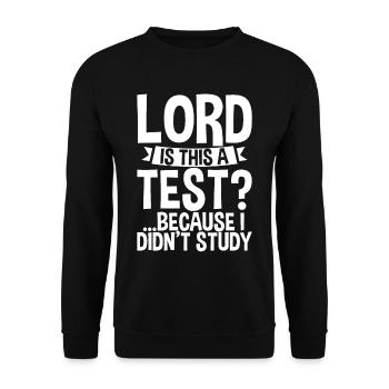 Lord Is This A Test, Because I Didn't Study 2 - Unisex Sweatshirt - black - Front - Alina (178cm) & Michal (187cm)