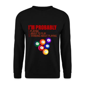 Je suis probablement, 1 en train de jouer, 2 sur le point de jouer, 4 - Sweat-shirt Unisexe - noir - Devant - Alina (178cm) & Michal (187cm)