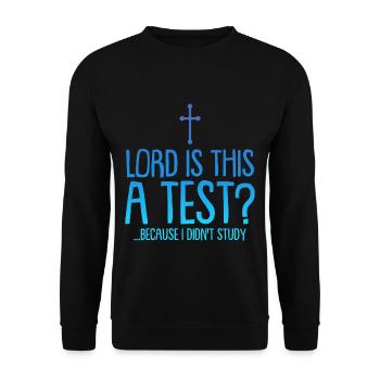 Lord Is This A Test, Because I Didn't Study 4 - Unisex Sweatshirt - black - Front - Alina (178cm) & Michal (187cm)
