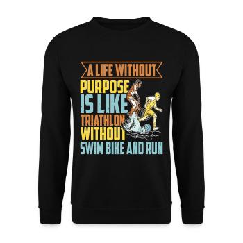 C’est comme un triathlon sans vélo de natation et course 2 - Sweat-shirt Unisexe - noir - Devant - Alina (178cm) & Michal (187cm)