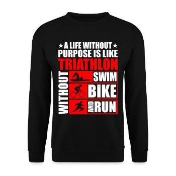 C’est comme un triathlon sans vélo de natation et courir 3 - Sweat-shirt Unisexe - noir - Devant - Alina (178cm) & Michal (187cm)