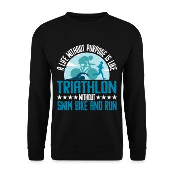 C’est comme un triathlon sans natation, vélo et course - Sweat-shirt Unisexe - noir - Devant - Alina (178cm) & Michal (187cm)