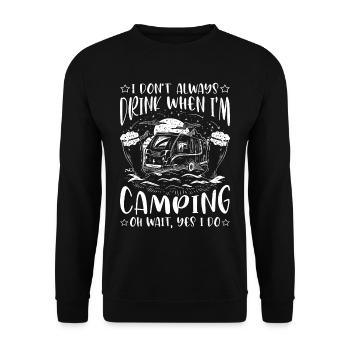 Je ne bois pas toujours quand je campe, oh attendez 2 - Sweat-shirt Unisexe - noir - Devant - Alina (178cm) & Michal (187cm)