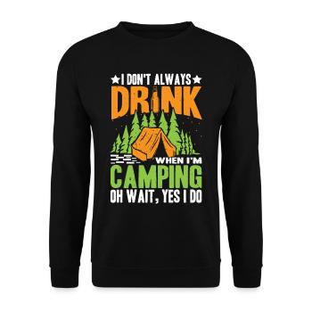 Je ne bois pas toujours quand je campe, oh attendez - Sweat-shirt Unisexe - noir - Devant - Alina (178cm) & Michal (187cm)
