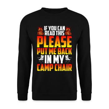 Please Put Me Back In My Camp Chair 2 - Unisex Sweatshirt - black - Front - Alina (178cm) & Michal (187cm)